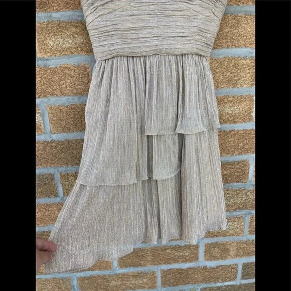 MAX & CLEO Rebecca' Ruched Metallic Dress 4 - Picture 6 of 14